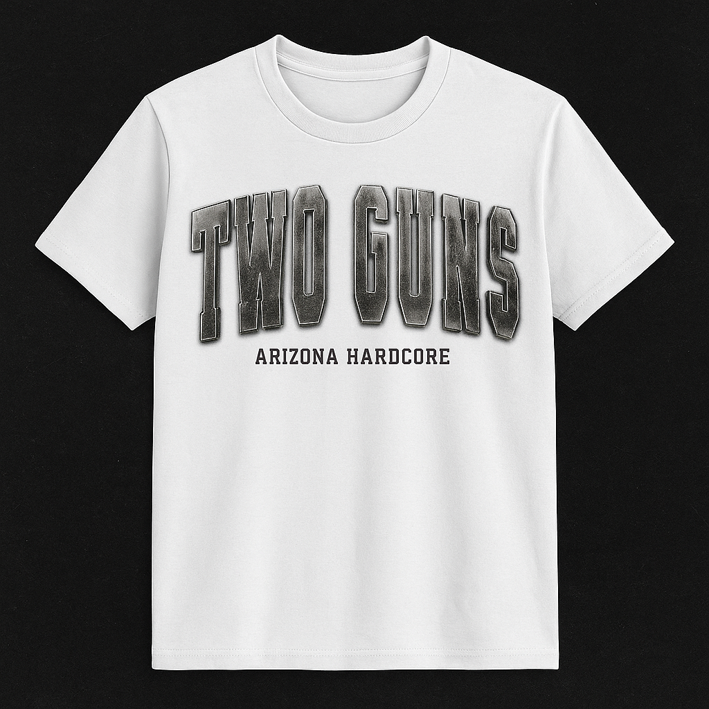 Two Guns "Arizona Hardcore" Tee's (Shattered Realm Leftovers) White